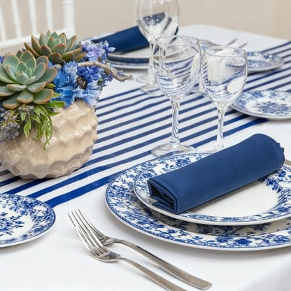AmazingSpark Striped Table Runner Roll,Navy Blue,25' Long X 16" Wide - color: Navy Blue, size: 25' Long X 16" Wide