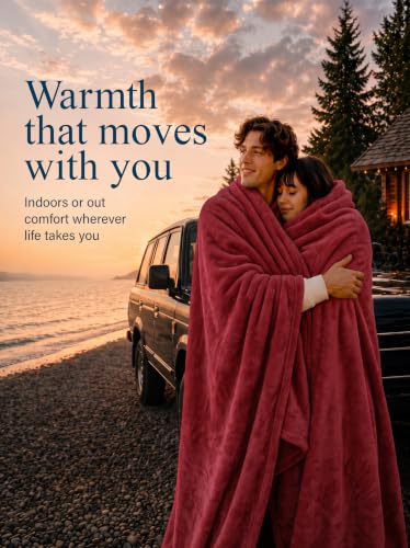 Utopia Bedding Soft Fleece Bed Blanket Throw Size Burgundy (50x60 Inch) - color: Burgundy, size: Throw (50x60 Inch)