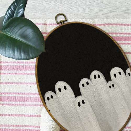 Mcehtle Halloween White Ghost Wall Art Decor Framed 8.6x11.4 - color: Colour 26