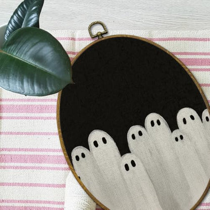 Mcehtle Halloween White Ghost Wall Art Decor Framed 8.6x11.4 - color: Colour 26
