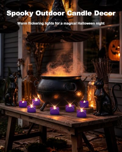 Homemory 50-Pack Purple Flameless Battery Tea Light Candles, 200+ Hours - color: Purple, size: Pack of 50