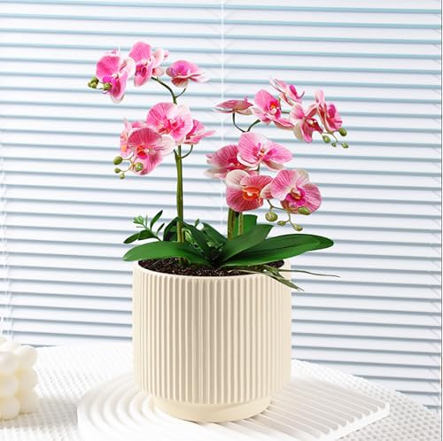 Ceramic 4.9+6.3 inch Planters, Modern Home and Office Flowerpot, Indoor and Outdoor Flowerpot with Drainage Hole (Light Yellow) - color: Light Yellow
