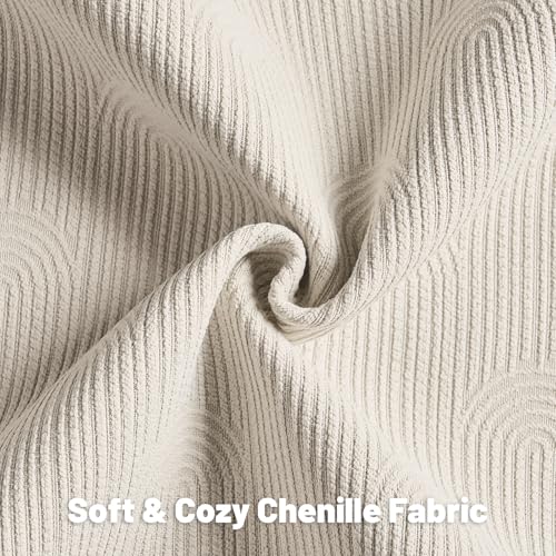 FUTEI Pack of 2 Chenille Throw Pillow Covers 12x20 Inch,Beige - color: Beige, size: 20" x 12" (Pack of 2)