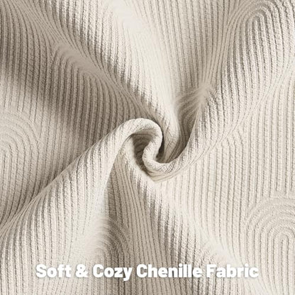 FUTEI Pack of 2 Chenille Throw Pillow Covers 24x24 Inch,Beige - color: Beige, size: 24" x 24" (Pack of 2)