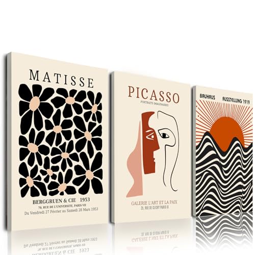 FAEKSUR Framed Matisse Wall Art Set of 3, Abstract Wall Decor, 12x16 In - color: Matisse Wall Art, size: 16x24Inchx3pcs-Framed
