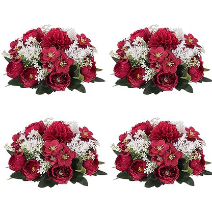 Flower Balls Centerpieces for Tables: Crimson Silk Rose, 4Pcs - color: Crimson, size: 4 PCS