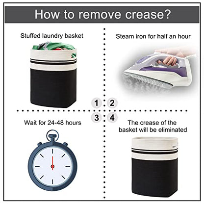 OIAHOMY Laundry Hamper Collapsible Laundry Basket Clothes Organizer Black - color: Black, size: 16.5*13*22