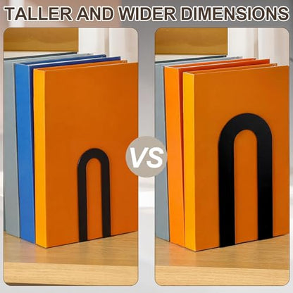 Chunful 6 Pcs Black Metal BookEnds Shelves, 7.5 x 5.75 x 3.5 in - color: Black, size: 7.5*5.75*3.5inch