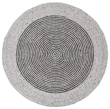 SAFAVIEH Braided Round Rug 3', Wool Grey & Black BRD904F - color: Grey/Black, size: 3' (Round)