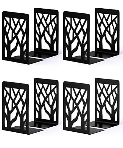 Decorative Metal Bookends Black Set of 4 - size: Black-4 Pair
