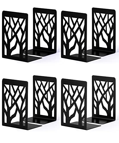 Decorative Metal Bookends Black Set of 4 - size: Black-4 Pair