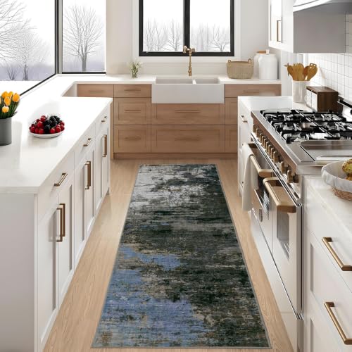 GarveeHome Washable Hallway Runner 2.5x10 Modern Kitchen Rug Gray Brown - color: Natura/Land, size: 2.5' x 10'