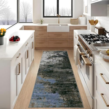 GarveeHome Washable Area Rug 3x5 Modern Abstract Gray Brown - color: Natura/Land, size: 3' x 5'