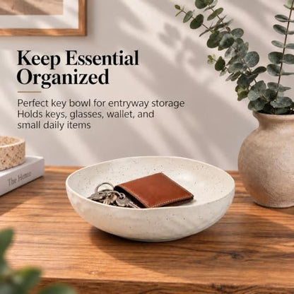 salomayes Wabi-Sabi Ceramic Decorative Bowl, Matte Off-White Catchall Bowl - color: Matte Off-White