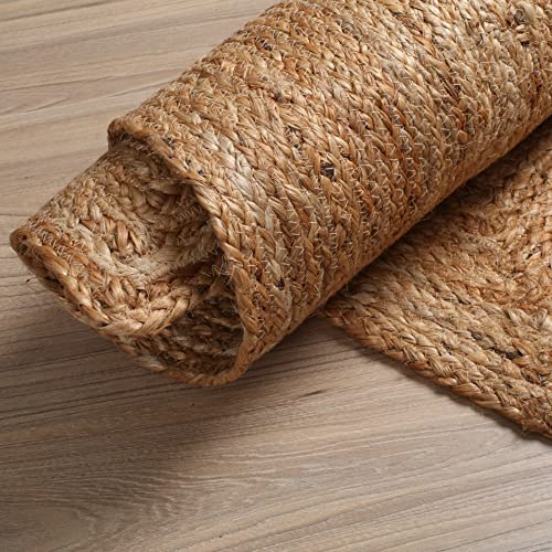 Hausattire Jute Braided Woven Kitchen Rug 2x3 Feet - Natural - color: Natural, size: 2'x3'