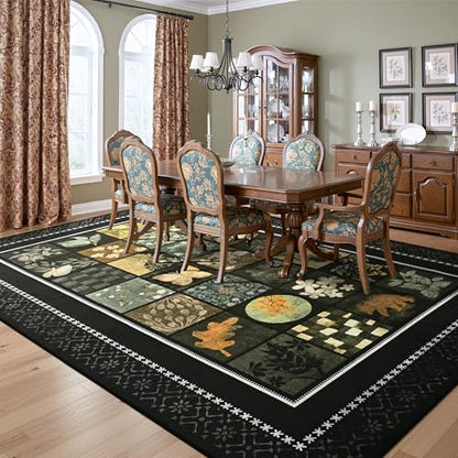 Tepook 8x10 Black Area Rugs for Living Room Bedroom - color: Black, size: 8' x 10' (Rectangular)