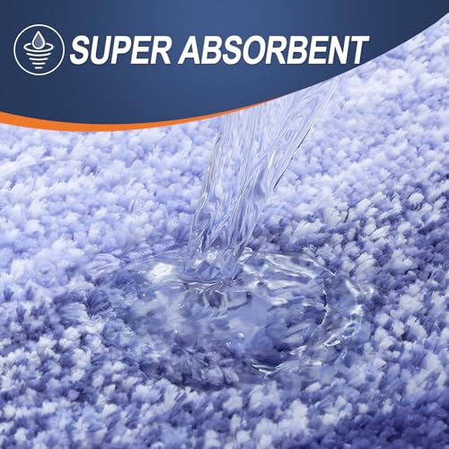 OLANLY Luxury Toilet Rugs U-Shaped 24x20, Soft Absorbent Microfiber Mat - color: Blue-violet, size: 24" X 20" Contour Rug