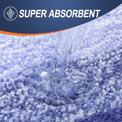 OLANLY Luxury Toilet Rugs U-Shaped 24x20, Soft Absorbent Microfiber Mat - color: Blue-violet, size: 24" X 20" Contour Rug