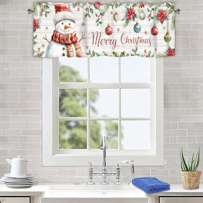 Christmas Kitchen Curtain Valances for Windows 42 x 12 Inch - color: Christmas-sy-sd0785, size: 42"W x 12"L (Pack of 1)
