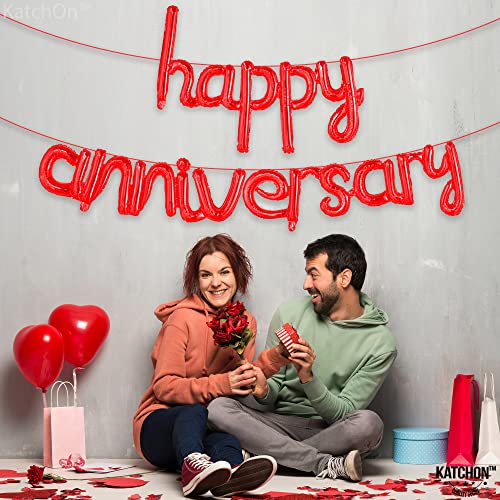 KatchOn Red Anniversary Balloons 16 Inch - color: Red