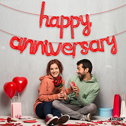 KatchOn Red Anniversary Balloons 16 Inch - color: Red