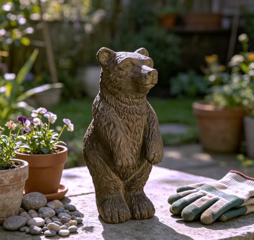 Rustic Bear Statue Shelf Decor - color: Black-brown