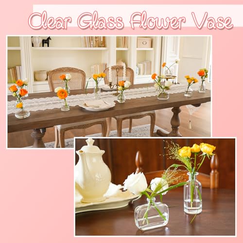 Bud Vases Set of 12, Clear Glass Bud Vase in Bulk, Small Vases - color: Clear Set of 12