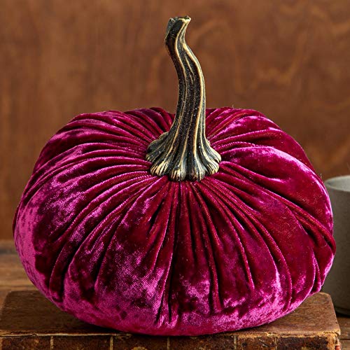 Your Heart's Content Luxe Berry 6.25 inch Velvet Pumpkin (Luxe Berry) - color: Luxe Berry