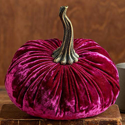 Your Heart's Content Luxe Berry 6.25 inch Velvet Pumpkin (Luxe Berry) - color: Luxe Berry