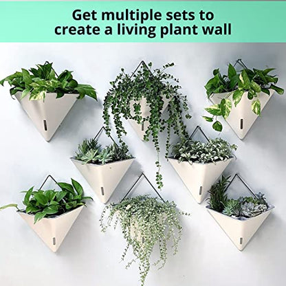 LaLaGreen Wall Planters for Indoor Plants (12in, 4 Pack) Hanging Planter - color: White X 4 Pack