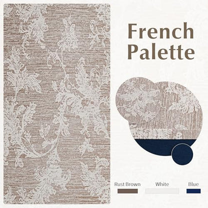 FMFUNCTEX Rust Brown Floral Jacquard Blackout Curtains, 108 Inches,2 Panels - color: Rust Brown, size: 52"W x 108"L (Pack of 2)