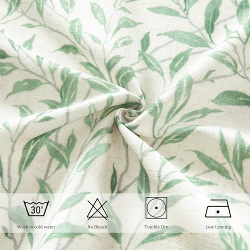 VOGOL Leaf Print Scalloped Window Valance, Beaded Trim, Green, 52 x 16 - color: Green, size: 52"W x 16"L (Pack of 1)
