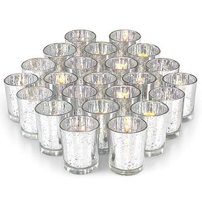 Volens Silver Party Decorations 72pcs, Mercury Glass Votive Candle Holders - color: Silver--72pcs
