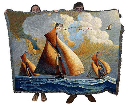 Pure Country Weavers Searam, Angel's Pet and Pickpocket Blanket by Charles Wysocki - Early America Coastal Ocean Beach Gift Tapestry Throw Woven from Cotton - Made in the USA (72x54) - color: Searam