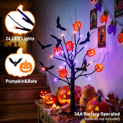 EAMBRITE Halloween Decorations Indoor Halloween Tree Black Spooky Tree