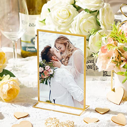 Hoteam 18 Pack Gold Wedding Acrylic Holder 4 X 6 Inch Vertical Frames - color: Vertical, size: 4 x 6 Inch