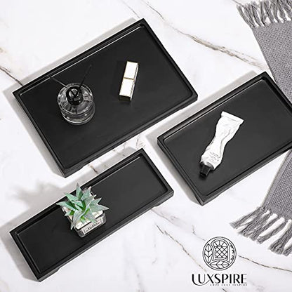 Luxspire Marble Tray for Soap Dispenser Perfume Jewelry, S, Marble Black - color: C - Black, style: Small