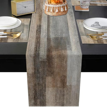 ArtSocket Table Runner and Placemats Set of 6, Art Brown Grey Art Dining - color: Abstract Brown