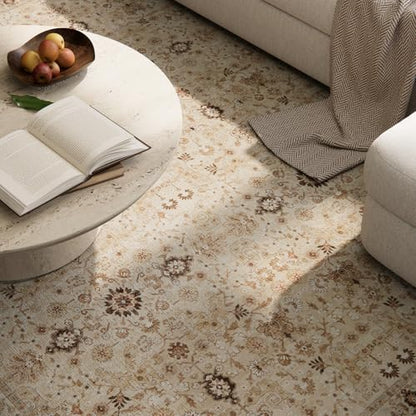 Machine Washable Hallway Runner Rug: 2'x6' Kitchen Rugs - color: Beige /Khaki/Multi, size: 2' x 6' (Rectangular)