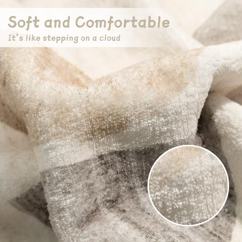 MUJOO Boho Small Rug Washable,2x3 Area Rugs Non Slip Modern Abstract - color: Beige and Cream, size: 2' x 3' (Rectangular)