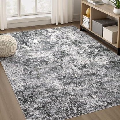 DMOYEST Area Rug Living Room Rugs 5x8 Washable Abstract Grey Carpet - color: Grey, size: 5' x 8' (Rectangular)