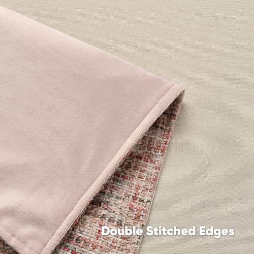 FUTEI Pack of 2 Tweed Chenille Throw Pillow Covers 16x16 Inch, Blush - color: Blush, size: 16" x 16" (Pack of 2)