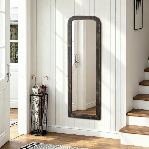 AAZZKANG Hanging Mirror Full Length Large Rectangle Wooden Framed 47"x16" - color: Pitchdark, size: 47"L x 16"W