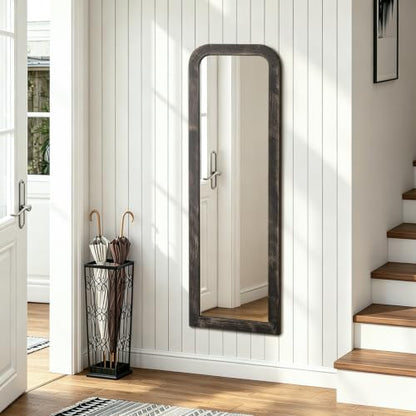 AAZZKANG Hanging Mirror Full Length Large Rectangle Wooden Framed 47"x16" - color: Pitchdark, size: 47"L x 16"W