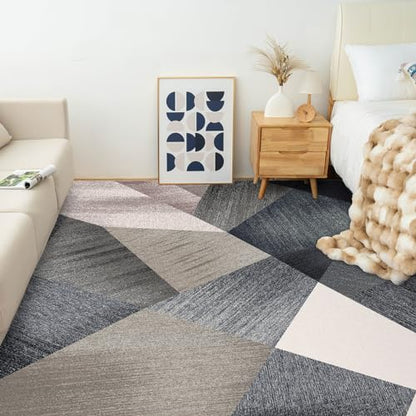 HOMFINE Washable Area Rug - Geometry Style Modern Rugs for Living Room, Bedroom, Machine Washable Rug Soft Non Slip Non Shedding Area Rug - Green, 8'x10' - color: Green, size: 8' x 10' (Rectangular)