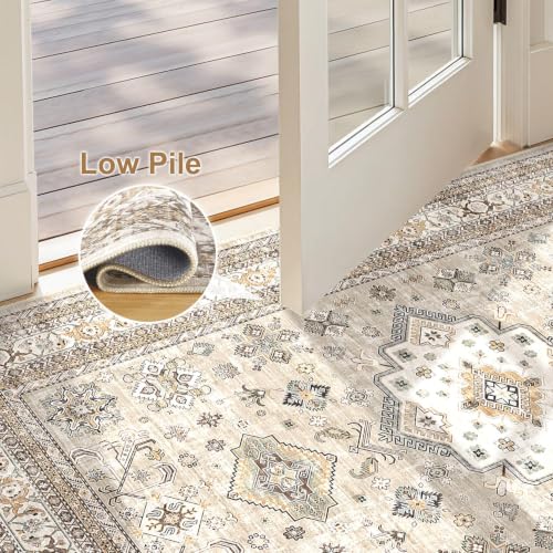 cotiled 2x3 Area Rug for Living Room, Washable, Traditional, Beige - color: Beige, size: 2' x 3' (Rectangular)