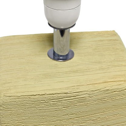 Simple Designs LT1218-BGE 11.81" Mini Cube Faux Stone Ceramic Table Lamp, for Living Room, Bedroom, Office, Beige with White Shade - color: Beige