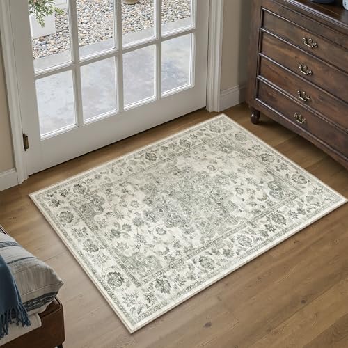 Washable Neutral Green Kitchen Runner Rug Set of 3 - color: Neutral | Green, size: 20"x32"+20"x48"+30"x50"