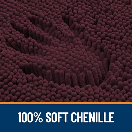OLANLY Toilet Rugs U-Shaped 20x20, Soft Absorbent Chenille Contour Rugs - color: Black Cherry, size: 20" X 20" Contour Rug