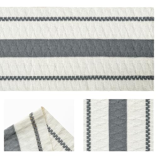Artoid Mode Dark Green Rustic Woven Table Runner 12x60 Inch - color: Dark Grey, size: 12" x 60", Table Runner